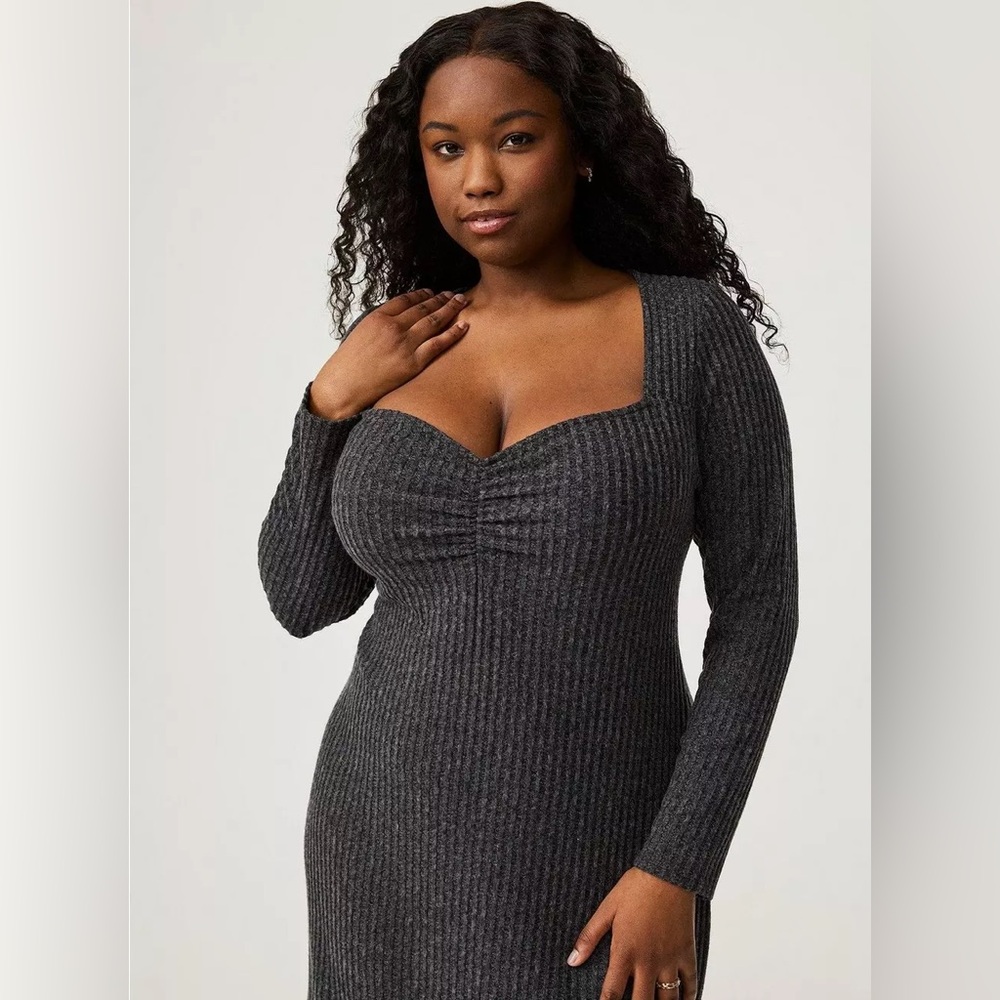 Torrid Charcoal Ribbed Dress